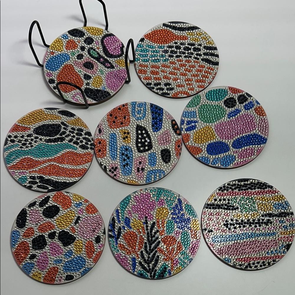 Colorful Beaded Coasters Set